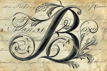 Poster - A hand-drawn letter on aged paper, its intricate sketches and flowing handwriting a testament to the beauty of traditional art and the power of ink
