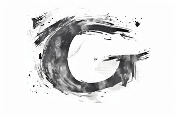 Aufkleber - A chaotic burst of darkness disrupts the purity of a blank canvas, evoking a sense of raw expression and free-spirited creation in this dynamic and thought-provoking artwork
