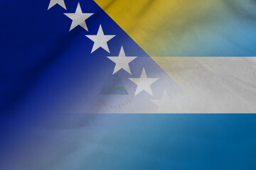 Bosnia and Herzegovina and Nicaragua official flag transborder contract NIC BIH