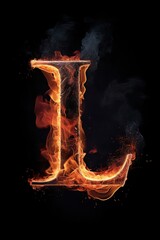 Wall Mural - fiery font letter