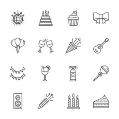 Wall Mural - Birthday icons set