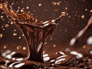  splashing melted chocolate solution