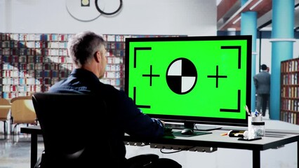 Aufkleber - Businessman Using Business Computer In Office