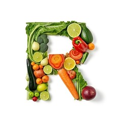 Wall Mural - vegetables on a white background