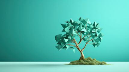 The Human Leadership Solution: A Successful Financial Strategy in an Abstract Graphic Illustration of Growth and Development with an Ecological Element.