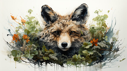 Wall Mural - Line Art Animals and Wildlife