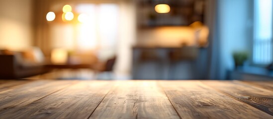 Poster - Stylish Table Top Blur: Interior Background with a Mesmerizing Blend of Table, Top, and Blur Elements