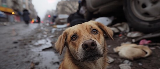 Wall Mural - Unforgettable Encounters: Heartwarming Stories of Homeless Dogs Finding Hope on the Streets