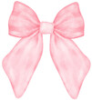Coquette pink ribbon bow watercolor