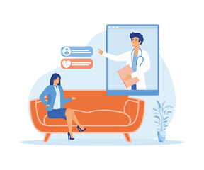 Wall Mural - Electronic health records and online medical services. flat vector modern illustration 