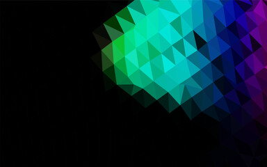 Poster - Dark Multicolor, Rainbow vector low poly layout. Modern geometrical abstract illustration with gradient. Textured pattern for background.