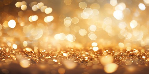 Abstract gold bokeh background. Christmas and New Year concept. Generative AI