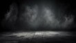 abstract dark room with smoke and floor, 3d render illustration Generative AI