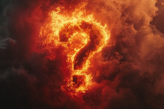 Abstract question mark, conceptual symbol. Background with selective focus and copy space