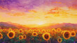 Granular gradient background with amazing sunflowers, Ai generated images