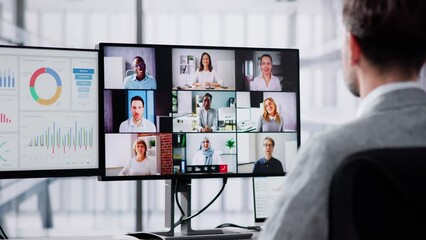 Wall Mural - Virtual Video Conference Call Meeting