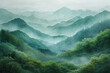 © 성우 양 - flat front view of a brochure design. Base color is pantone green on top of it is abstract geometric patterns in light green and turquoise shades , crisp detailing. Overall it gives a whimsical feel a