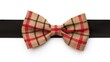 Brown checkered bow tie isolated on white background with clipping path Generative AI