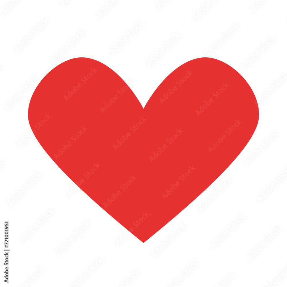 Red Heart icon. Vector illustration in flat style. Valentine day icon ...