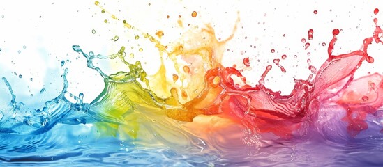 Wall Mural - Vibrant Watercolors Splash in Colorful Background - Water, Colors, Splash