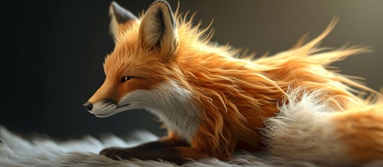 Wall Mural - Crafted Red Fox with Skilfully Curated Fluffy Fur