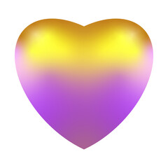 Wall Mural - purple mix golden  heart 3D for decoration