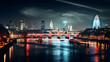 The night view of the beautiful city of London, England