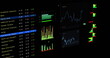 © vectorfusionart - Image of financial data processing on screen over black background