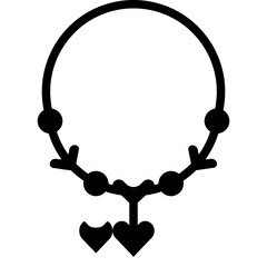 Wall Mural - black and white love necklace icon 