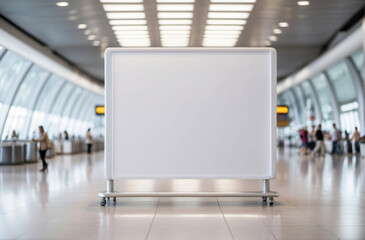 Wall Mural - blank billboard mockup in airport