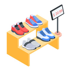 Poster - Ready to use isometric icon of a shoe rack 