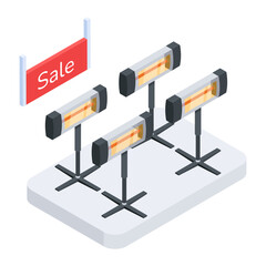 Poster - An isometric icon of sale items display 