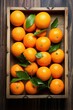 Mandarin Orange Filled Wooden Tray AI Generated