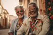 © carolina - Senior afro couple. happy looking at camera