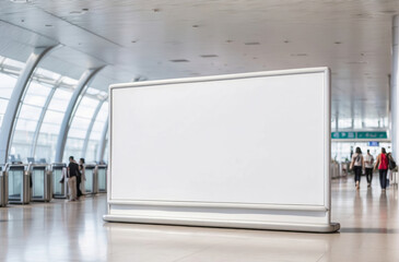 Wall Mural - blank billboard mockup in airport