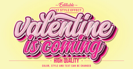 Aufkleber - Editable text style effect - Valentine is Coming text style theme.