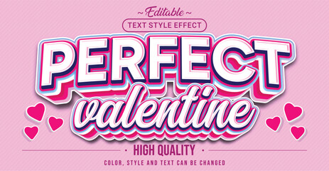 Leinwandbilder - Editable text style effect - Perfect Valentine text style theme.