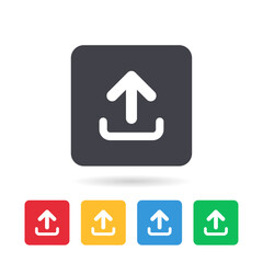 Fototapete - Upload icon. Upload button. Load data symbol. Vector illustration