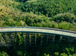 .Aerial view from flying drone Huai Tong Bridge is the highest bridge in Thailand, .the bridge that connects Between the northeastern and northern regions..The bridge is in perfect nature
