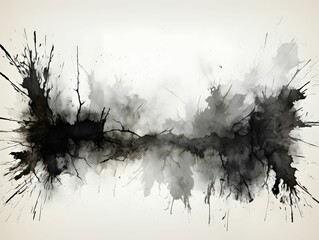 Wall Mural - Grunge Black Ink Stain on White Background