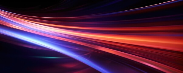 Wall Mural - blue red line abstract futurist kinetic on black background
