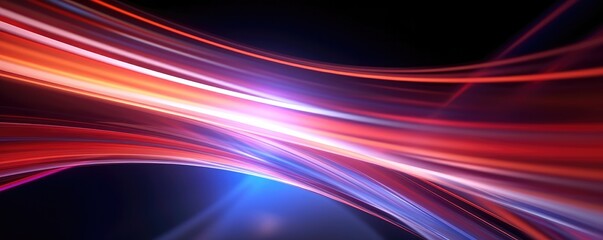 Wall Mural - blue red line abstract futurist kinetic on black background