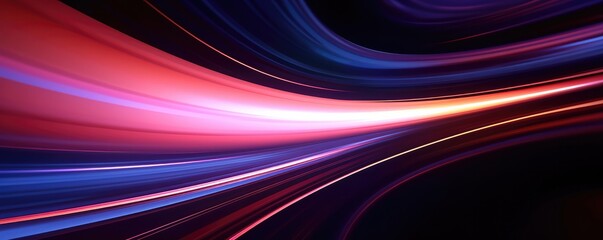 Wall Mural - blue red line abstract futurist kinetic on black background