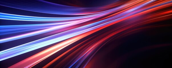 Wall Mural - blue red line abstract futurist kinetic on black background