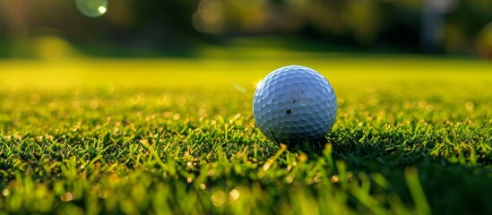 Poster - An Eye-Catching Golf Ball on a Vibrant Green Meadow: A Golfer's Essential Driver