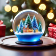 Christmas glass ball with sequins and Christmas trees 41