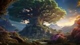 Fototapeta Sypialnia - Chronicles of Change: The Enchanted Tree's Tale