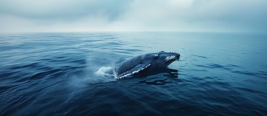 Poster - Majestic Humpback Whales Gracefully Glide Through the Vast Pacific Ocean, Resonating the Beauty and Mystery of Humpback Whales in the Pacific Ocean