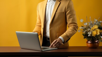 businessman working on laptop