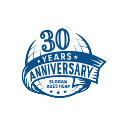 30 years anniversary design template. 30th logo. Vector and illustration.